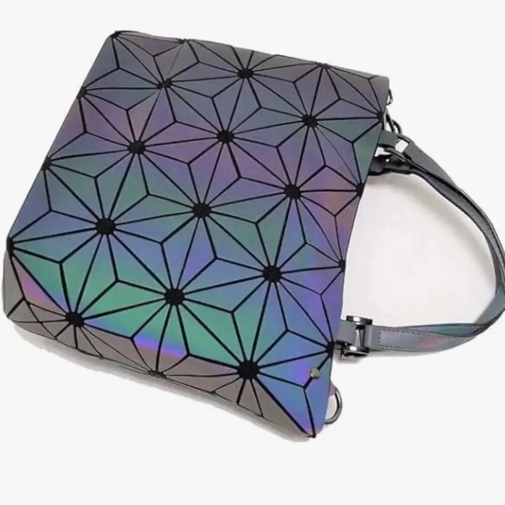 Lumikay Original Geo Holographic‎ Multicolor Satchel Purse Hand Bag NWT